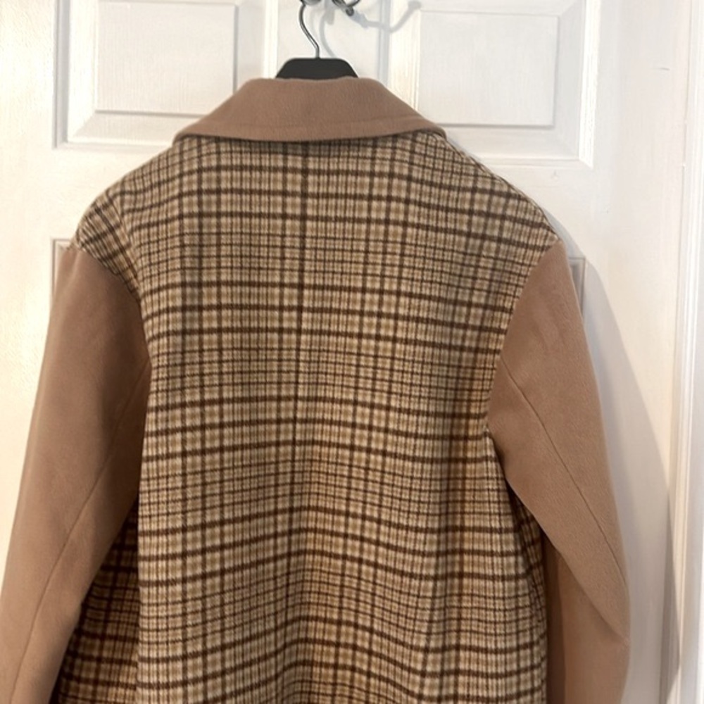 Women’s Mural Plaid Longline Coat Jacket Wool
Blend Brown Size Small - Picture 10 of 13